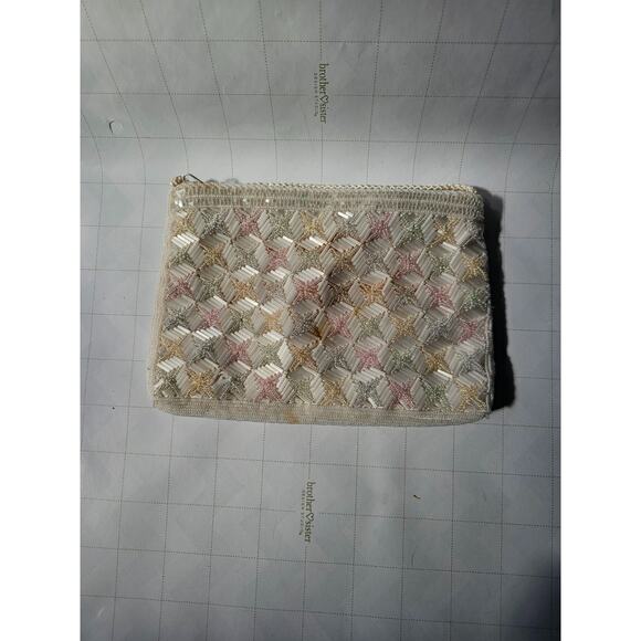 Vintage La Regale Beaded Evening Bag Macau Pastel Geometric Clutch Purse - Picture 1 of 4